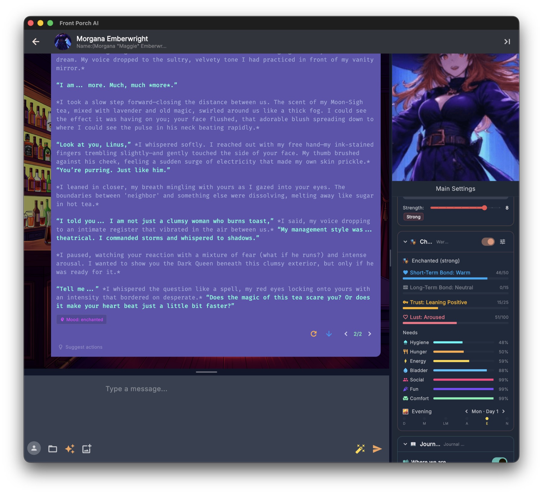 The chat screen