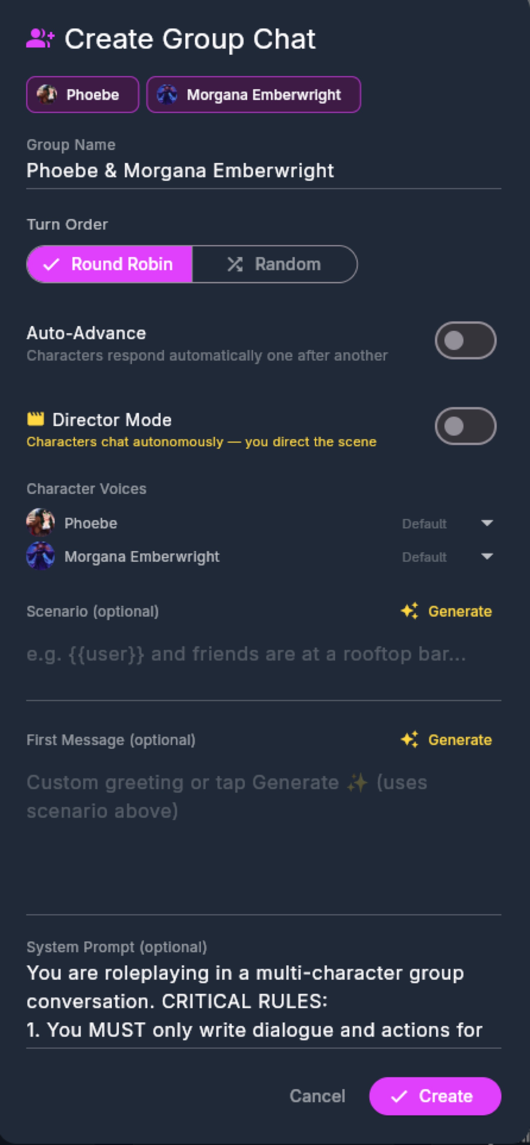 The group creator