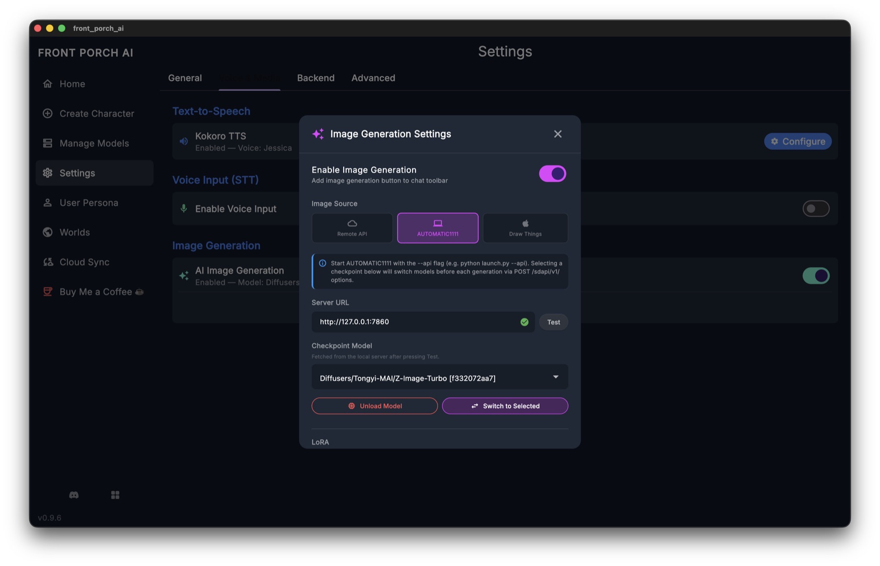 Image generation settings